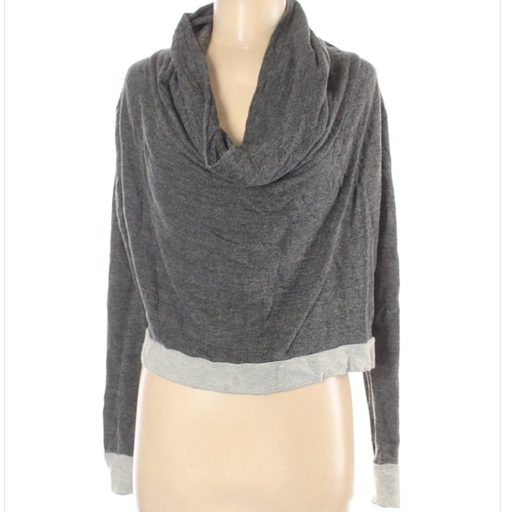 Anthropologie Iris & Navy Gray Cowl Neck Sweatshirt Size Medium